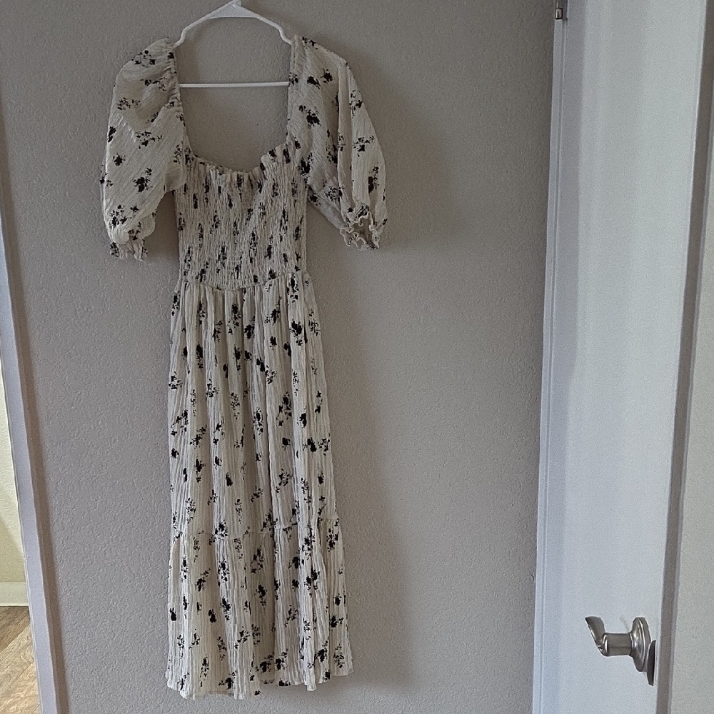 Floral Puff Sleeve Maxi Dress